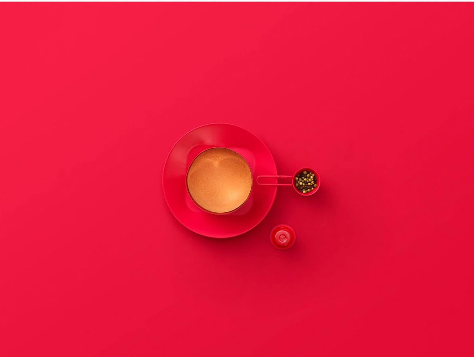 Cremesso cookbook — red espresso cup with pumpkin and pepper
