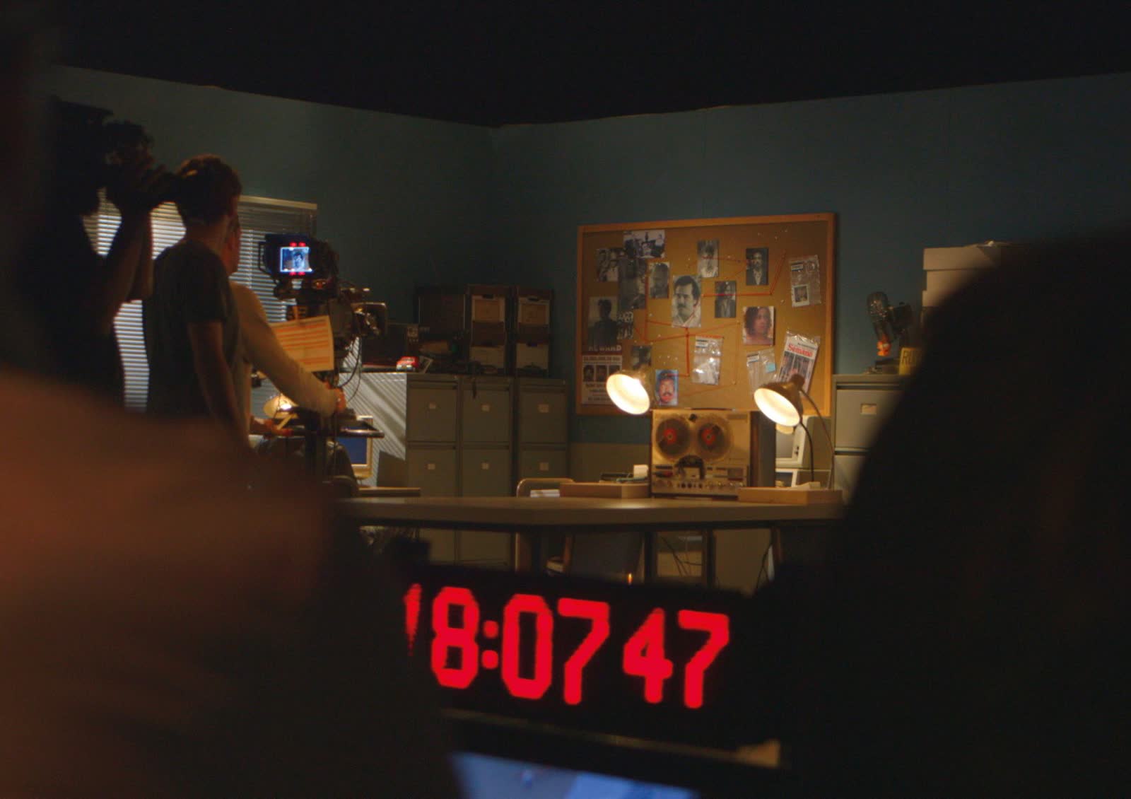 Behind the scenes — countdown clock and the live set